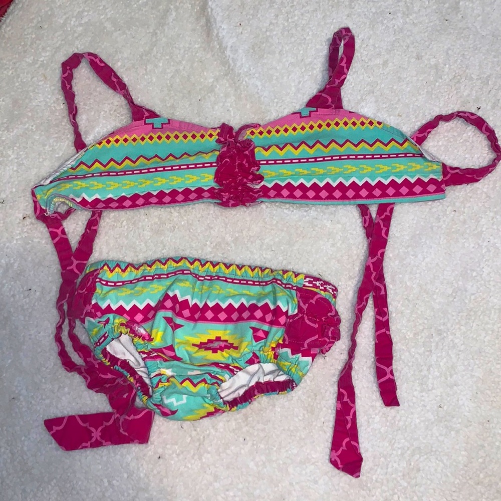 Ruffle swimsuit, colorful, 4T